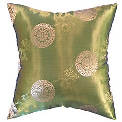 Chinese Dragons and Lotus Green Cushion Cover