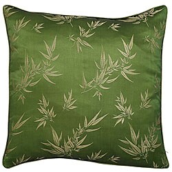 Chinese Bamboo Leaves Silky Green Cushion Cover.