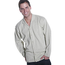 Oggi Moda Men's Beige Button-down Sweater