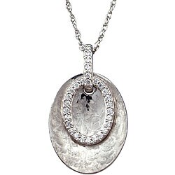 Sterling Silver 1/5ct TDW Diamond Oval Necklace