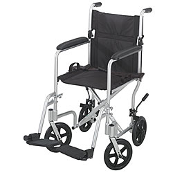 Cosco 19-inch Silver Aluminum Transport Chair
