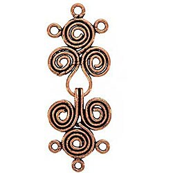 Bali Copper Celtic Coil 3-strand Hook and Eye Clasp