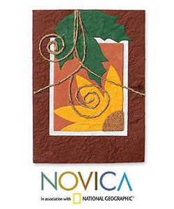 Set of 8 'Abstract Sunflower' Greeting Cards (Thailand)