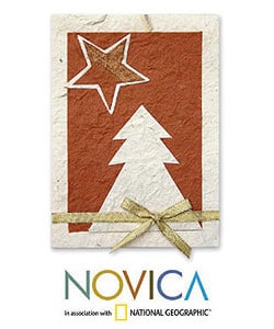 Set of 8 'Star Bright' Holiday Greeting Cards (Thailand)