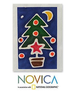 Set of 8 'Ornament Tree' Greeting Cards (Thailand)