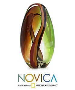 Murano 'Jade and Amber Power' Hand-blown Sculpture (Brazil)