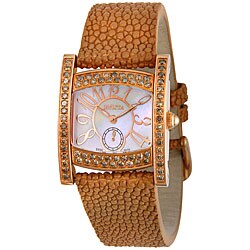 Invicta Diamond Light Brown Stingray Skin Watch