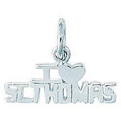 Sterling Silver 'I Love St. Thomas' Charm