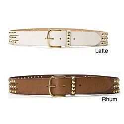 Linea Pelle Women's Sliced Leather Studded Belt
