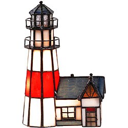 Tiffany-style Carmel Lighthouse Accent Lamp
