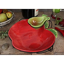 Loren Products Apple 2-layer Chip and Dip Set