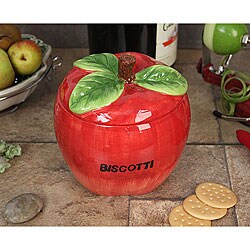 Loren Products Apple-shaped Ceramic Cookie Jar