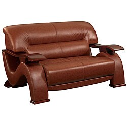 Dolcetto Dark Brown Leather Loveseat