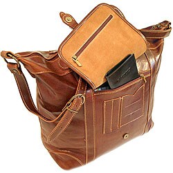 Floto Leather Tack Brown Duffel Bag