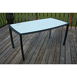 Avalon Glass Top Black Table