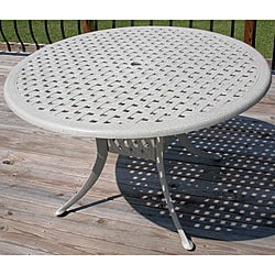 Nassau Sandstone 48-inch Round Cast Aluminum Table