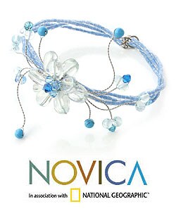 Quartz and Topaz 'Sky Flower' Bracelet (Thailand)