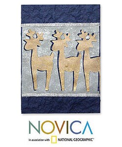 Set of 8 'Twilight Reindeer' Greeting Cards (Thailand)
