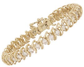 14k Gold 5ct TDW Diamond Swirl Bracelet (I-J, I)