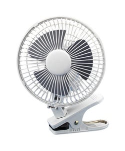 6'' Clip-On Fan, 2-Speed, 3-6/11''x2-1/6''x5-2/17'', Light Gray (Each)