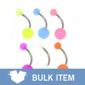 Glowing Ball Curved Belly Barbell (Case of 6)