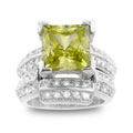 Sterling Silver Princess-Cut CZ Engagement Ring