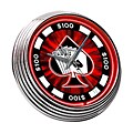 Neon Clock with Poker Chip Design