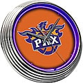 Neon Orange Suns Clock