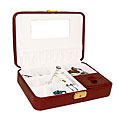 Mini Red Leather Travel Jewelry Ring Box