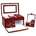 Red Leather Travel Jewelry Box