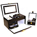 Black Leather Travel Jewelry Box