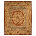Hand-tufted Blue Aubusson Wool Rug (5' x 8')