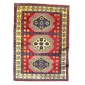 Free useful articles on rugs Hand Knotted Indo Kazak Hand-knotted Red/Ivory Rug (5' x 8')