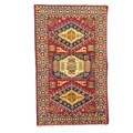 Indo Kazak Hand-knotted Red/Gray Rug (3' x 5')
