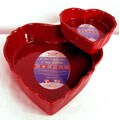 French Ceramic Red Heart Bakeware Set