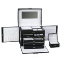 Milan Collection Black Leather Jewelry Box