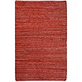 Hand-woven Chindi Flatweave Leather Rug (8' x 10')