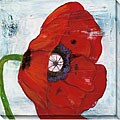 Laura Gunn 'Poppies on Blue II' Wrapped Canvas Art