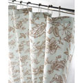 Blue and Tan Jacobean Canvas Shower Curtain