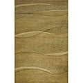 Hand-tufted Waves Green Wool Rug (5' x 8')