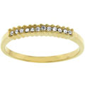 Michele Mies Goldtone Small Round Clear CZ Ring