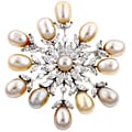 Silvertone CZ Snowflake Pin