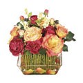 Faux Roses with Berries In Vase