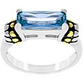 Two-tone Blue CZ Designer-inspired Ring