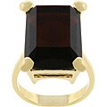 Kate Bisset Goldtone Emerald-cut Chocolate CZ Cocktail Ring