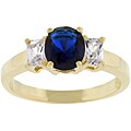 Kate Bisset Goldtone Oval-cut Dark Blue Cubic Zirconia Ring