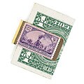 American Coin Treasures Brass Train Stamp Money Clip