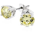 Sterling Silver Yellow Cubic Zirconia Studs