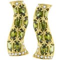Goldtone Designer-inspired Olivine CZ Earrings