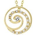 Goldtone Cubic Zirconia Swirl Shell Necklace